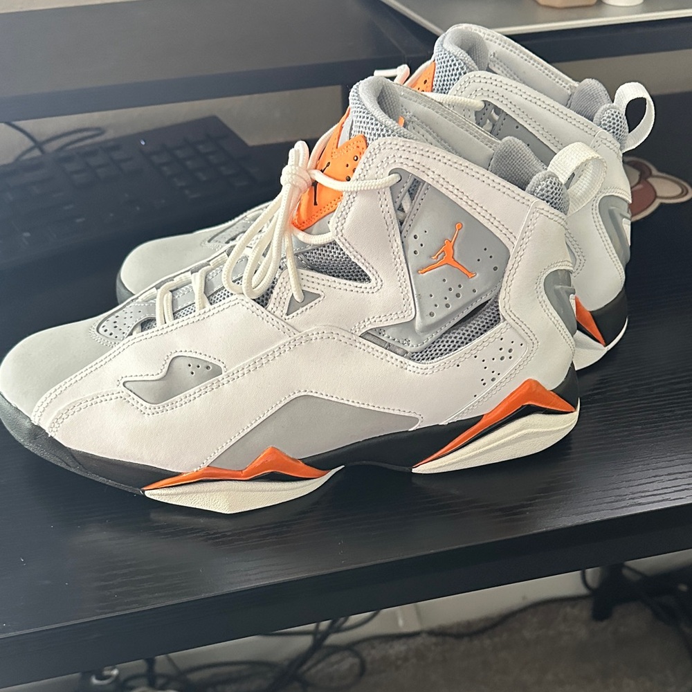 Air Jordan Gray and Orange Sneakers